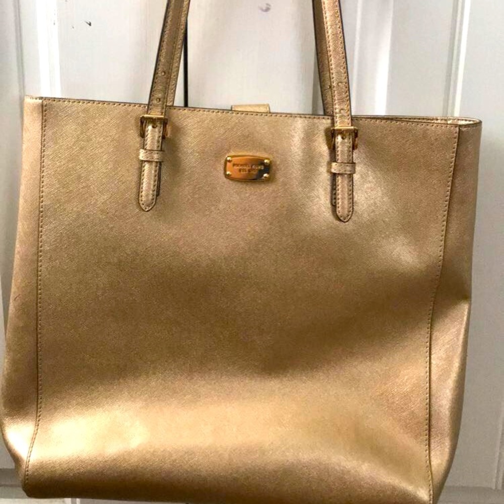 Michael Kors gold tote purse